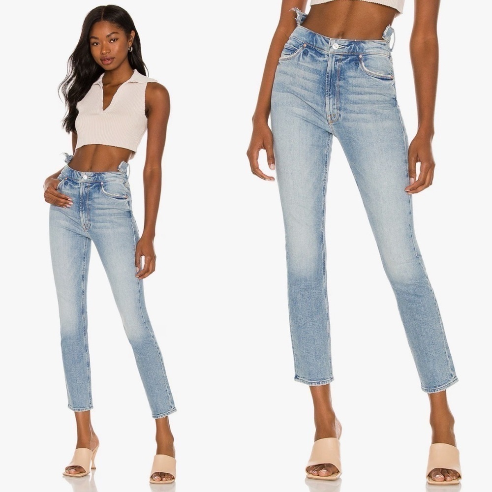 MOTHER- The Dazzler Shift I Confess Light Wash Distressed Ankle Jeans Size 25